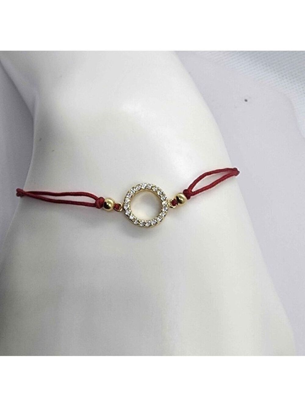 Brand New Sterling Silver 925 Round Design With Red String Bracelet